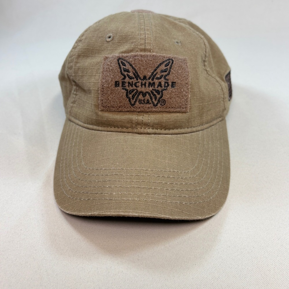 Benchmade Knife Co Hat Mens OS Tan Ripstop Tactical Patch Strapback Cap